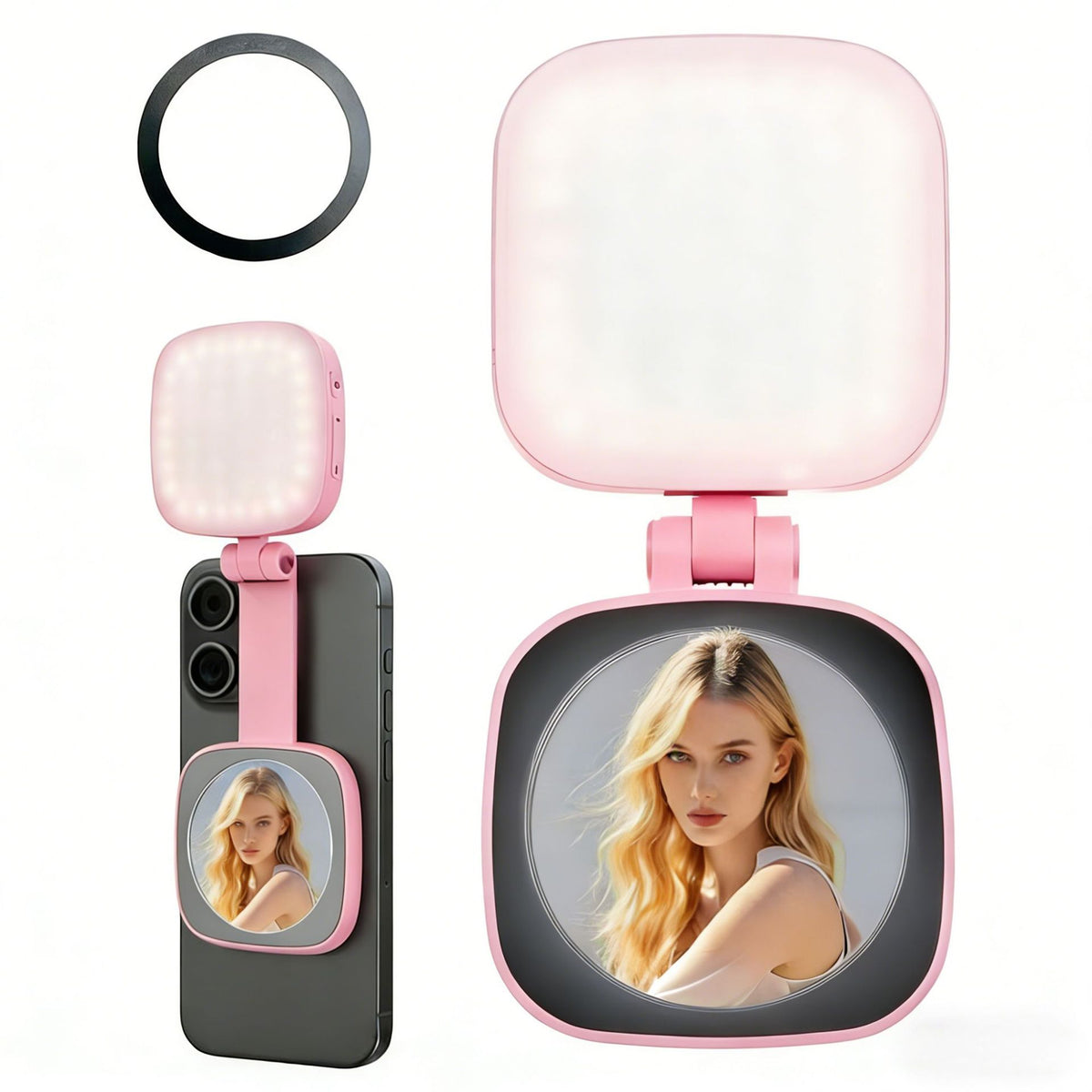 Magnetic Selfie Light with Mirror